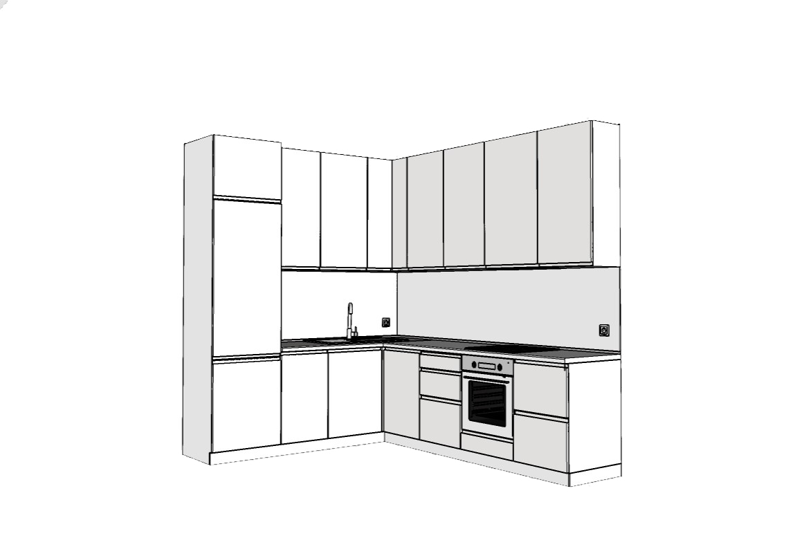 kitchen outline in 3D